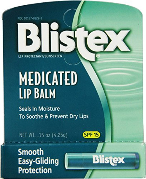 Blistex Medicated Lip Balm with SPF 15 for Dryness, Chapping and Soothes Irritated Lips, 0.15oz - Pack of 8 Blistex Medicated Lip Balm with SPF 15 for Dryness, Chapping and Soothes Irritated Lips, 0.15oz - Pack of 8