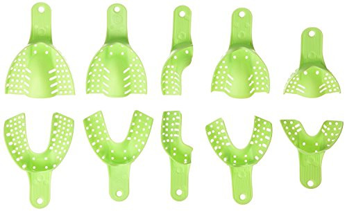 AZDENT Dental Supply Impression Trays Autoclavable Central 10pcs/Box(Light Green)