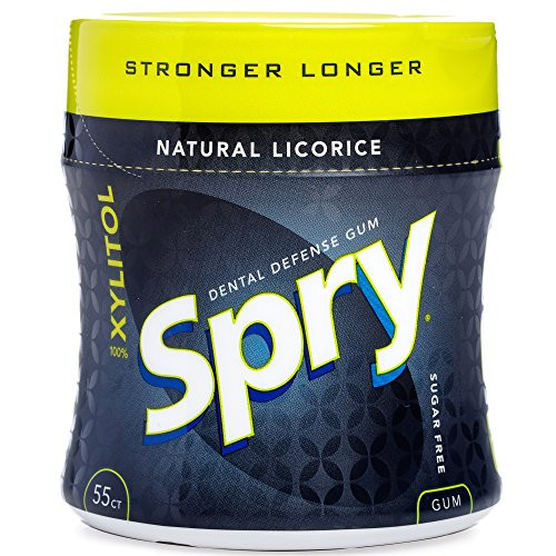 Spry Stronger Longer Natural Licorice Gum, 55 count