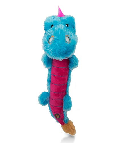 Charming Pet Light Ups Dragon Interactive Dog Toy - Tough and Durable Squeaky Dog Toy - Plush Toy with Light Up Ball Nose