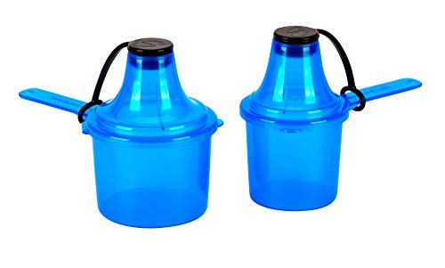 The Scoopie Powder Supplement Container | Protein Multi Pack of 2, On-The-Go Scoop, and Funnel | Shaker Bottle Accessories - (60cc, 90cc, Blue)