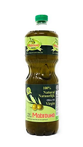 Mabrouka 100% Premium Moroccan Virgin Olive Oil, First Cold Pressed, (1 Liter) 34 Fl Oz