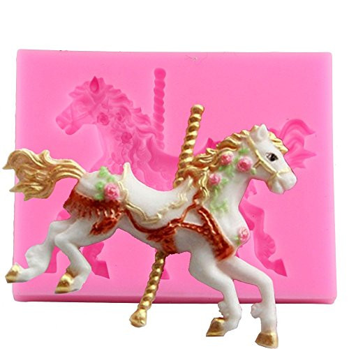 Joinor 3D Carousel Horse Mould Silicone Fondant Cake Molds Kitchen Cake Decorating Mold Candy Clay Gumpaste Chocolate Moulds Joinor 3D Carousel Horse Mould Silicone Fondant Cake Molds Kitchen Cake Decorating Mold Candy Clay Gumpaste Chocolate Moulds