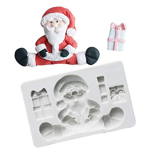 Joinor 3D Christmas Santa Claus Silicone Fondant Molds Chocolate Gumpaste Fondant Cake Decorating Tools