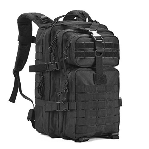 GOWARA GEAR Military Tactical Backpack,Small Army Assault Pack Molle Bug Out Bag Backpacks Rucksack Daypack with Tactical US Flag Patch Black