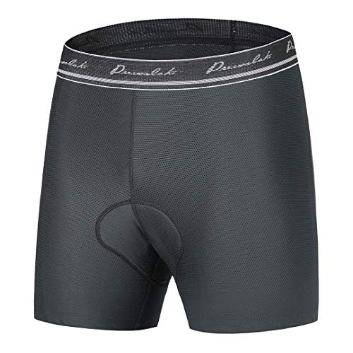 Przewalski Mens Cycling Underwear Shorts 3D Padded Bike Bicycle Riding MTB Liner- Verified Fit&Comfort Black