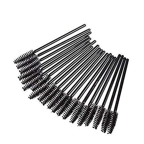 100PCS Eyelash Applicator Brush,Disposable Eyelash Mascara Brushes Wands Applicator Eyebrow Brush, Eyelash Extension Supplies (Black)