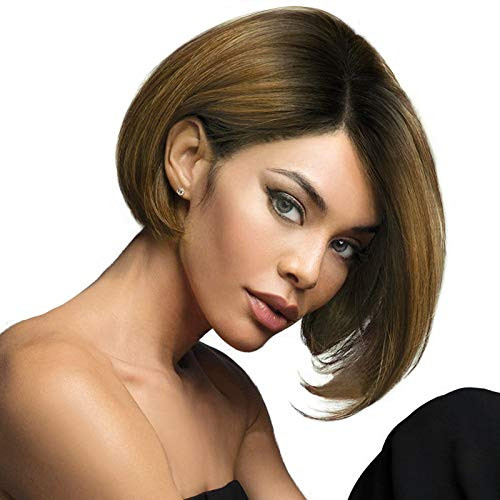 BARSDAR Wigs 12 Inches Bob Wigs Ombre Dark Root to Blonde-Brown Short Synthetic Hair Side Part Straight Bob Wigs for Black Women BARSDAR Wigs 12 Inches Bob Wigs Ombre Dark Root to Blonde-Brown Short Synthetic Hair Side Part Straight Bob Wigs for Black Women