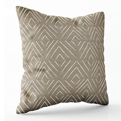 Shorping Zippered Pillow Covers Pillowcases 20X20 Inch diamond tribal pattern taupe Decorative Throw Pillow Cover,Pillow Cases Cushion Cover for Home Sofa Bedding