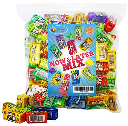 Now and Later Candy - Now and Later - 6 PIECE PACKS - 6 Piece Mini Bars Bulk - Now and Later Soft Chews - Bulk Candy - 3 Pounds Now and Later Candy - Now and Later - 6 PIECE PACKS - 6 Piece Mini Bars Bulk - Now and Later Soft Chews - Bulk Candy - 3 Pounds