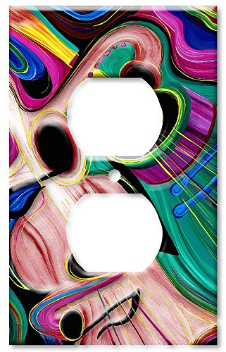Art Plates - Green Guitar Switch Plate - Outlet Cover