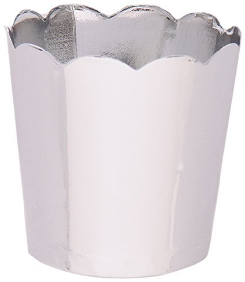 Simply Baked Petite Paper Baking Cups, Metallic Silver, 20-Pack, Disposable and Oven-safe