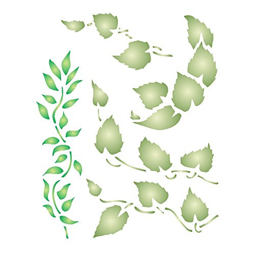 LEAF STENCIL (size: 3.25"w x 4"h) Reusable Stencils for Painting - Best Quality Leaves Stencil Ideas - Use for SCRAPBOOKING, Walls, Floors, Fabrics, Glass, Wood, Cards, and More