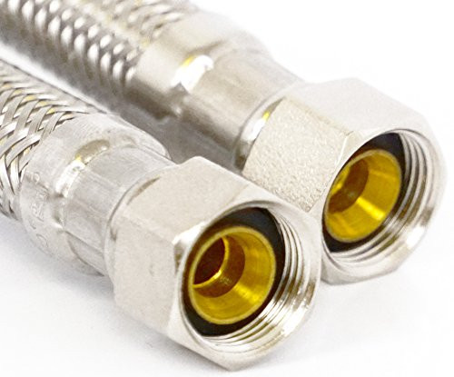 LASCO 10-0970 12-Inch Water Supply Line, Braided Stainless Steel, 3/8-Inch Female Compression X 3/8-Inch Female Compression