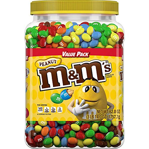 M&M'S Candies, Peanut Chocolate, 62 Ounce Jar, Pack of 1