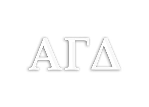 Officially Licensed Alpha Gamma Delta 8" x 3" Window Decal - White