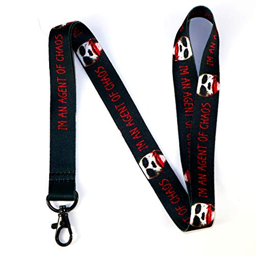 RockNerdy - The Joker Im an Agent of Chaos Lanyard Keychain w/Metal Clasp - The Joker Quotes ID Lanyard for Keys Badge - ID Holder Keychain for Batman Dark Knight Movie Fans Men Women Kids (1 Lanyard