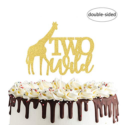 Two Wild Giraffe Cake Topper Safari Jungle Animal Happy 2nd Birthday Cake Decor, Second Birthday Baby Shower Party Decorations Two Wild Giraffe Cake Topper Safari Jungle Animal Happy 2nd Birthday Cake Decor, Second Birthday Baby Shower Party Decorations