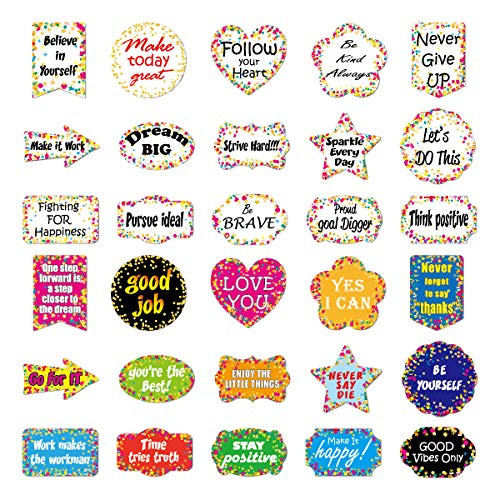 30 Pieces Confetti Positive Sayings Accents Confetti Stickers for Classroom Bulletin Board and Kids Home Decoration?Stickers for Water Bottles?Laptop