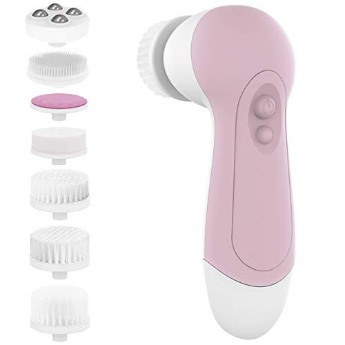 Facial Cleansing Brush, CLSEVXY Waterproof Face Spin Brush with 7 Exfoliating Brush Heads for Gentle Exfoliation and Deep Scrubbing, Removing Blackhead, Massaging Facial Cleansing Brush, CLSEVXY Waterproof Face Spin Brush with 7 Exfoliating Brush Heads for Gentle Exfoliation and Deep Scrubbing, Removing Blackhead, Massaging