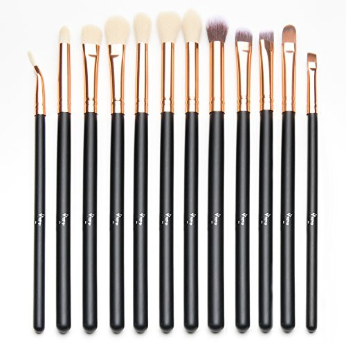 Qivange Eye Makeup Brushes Set, Synthetic Eyeshadow Brushes Eye Makeup Brush Set Cosmetics Brushes Concealer Eyebrow Eyeliner Eyeshadow Blending Brushes(12pcs, Black with Rose Gold) Qivange Eye Makeup Brushes Set, Synthetic Eyeshadow Brushes Eye Makeup Brush Set Cosmetics Brushes Concealer Eyebrow Eyeliner Eyeshadow Blending Brushes(12pcs, Black with Rose Gold)
