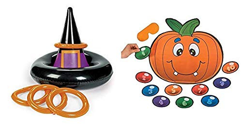 Halloween Inflatable Witch hat Ring toss Game + Free pin Pumpkin Game