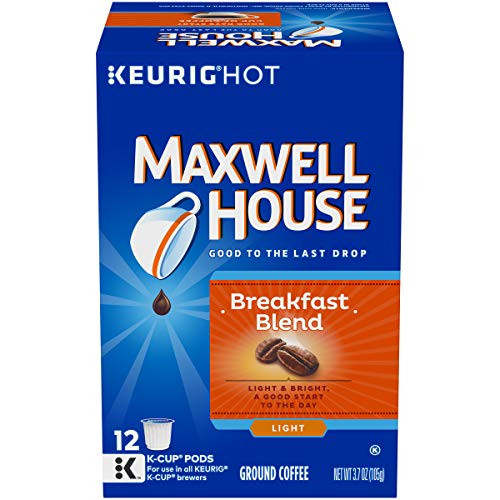 Maxwell House Breakfast Blend Ground Coffee K-Cup Pods, 12 count