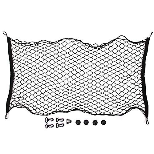 Suuonee Trunk Mesh,11060cm Car Trunk Net Elastic Nylon Cargos Luggage Storage Mesh Organizer Hooks Fit For SUV