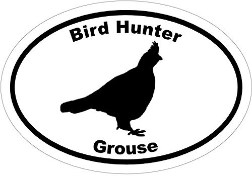 Oval Vinyl Bird Hunter Grouse Decal - Hunting Bumper Sticker - Upland Hunt Gift