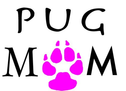 WickedGoodz Pink Paw Pug Mom Decal - Dog Bumper Sticker - Perfect Pet Owner Gift