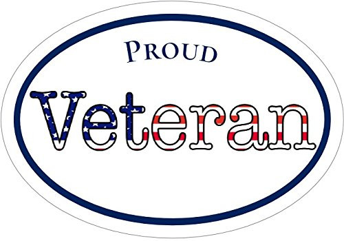 WickedGoodz Oval American Flag Proud Veteran Vinyl Decal - Military Bumper Sticker - Perfect Veteran
