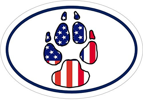 WickedGoodz Oval American Flag Dog Paw Vinyl Decal - Patriotic Bumper Sticker - Perfect Dog Owner Gift WickedGoodz Oval American Flag Dog Paw Vinyl Decal - Patriotic Bumper Sticker - Perfect Dog Owner Gift
