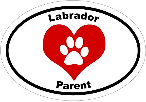 WickedGoodz Oval Heart Labrador Parent Vinyl Decal - Dog Breed Bumper Sticker - Perfect Lab Owner Gift WickedGoodz Oval Heart Labrador Parent Vinyl Decal - Dog Breed Bumper Sticker - Perfect Lab Owner Gift