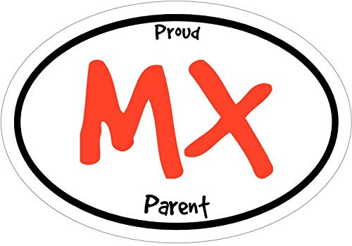 WickedGoodz Oval Proud MX Parent Vinyl Decal - Motocross Bumper Sticker - Perfect MX Sport Parent Gift