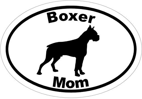 WickedGoodz Oval Vinyl Boxer Mom Decal, Dog Bumper Sticker, Pet Owner Gift WickedGoodz Oval Vinyl Boxer Mom Decal, Dog Bumper Sticker, Pet Owner Gift