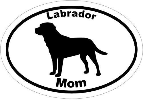 WickedGoodz Oval Vinyl Labrador Retriever Dog Decal, Lab Mom Bumper Sticker, Retriever Gift WickedGoodz Oval Vinyl Labrador Retriever Dog Decal, Lab Mom Bumper Sticker, Retriever Gift