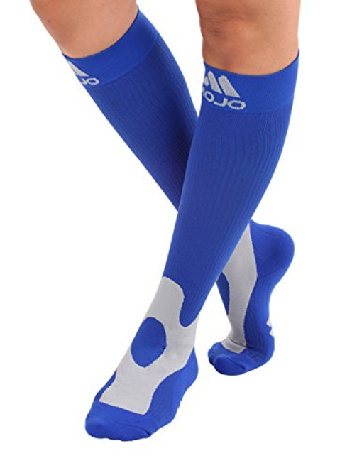 Mojo Compression Socks 20-30mmHg Unisex Sport Compression Stockings Navy Large