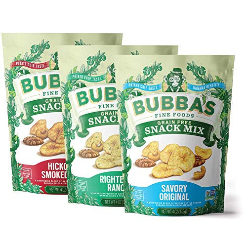 Bubba's Fine Foods Paleo Snack Mix Variety Pack, 4oz (Pack of 3) | Grain Free, Gluten Free, Low Sugar Bubba's Fine Foods Paleo Snack Mix Variety Pack, 4oz (Pack of 3) | Grain Free, Gluten Free, Low Sugar