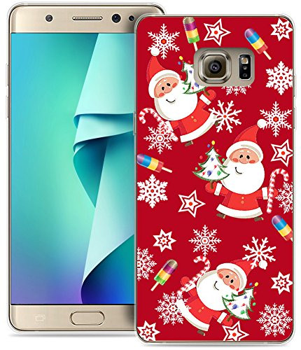 Note 5 Case Christmas Santa/IWONE Designer TPU Rubber Durable Compatible Cover Shockproof Replacement for Samsung Galaxy Note 5 + Christmas Theme Design Cute Scene Story Gift Present Tree Snow