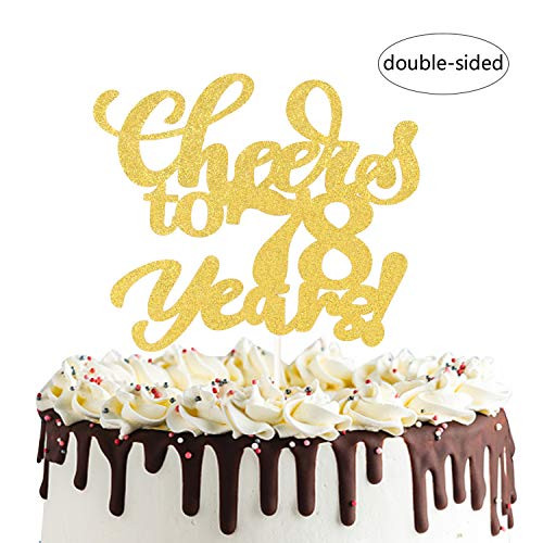 Cheers To 78 Years Cake Topper Seventy-Eight Years Old Birthday Cake Ornament,78th Wedding Anniversary Party Decorations