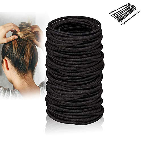 Black Elastic Hair Bands 120 pcs Hair Ties for Thick and Curly No Metal Hair Ties Value Pack(4mm) Black Elastic Hair Bands 120 pcs Hair Ties for Thick and Curly No Metal Hair Ties Value Pack(4mm)