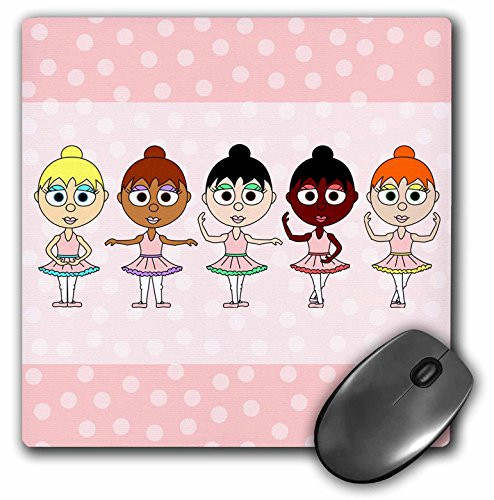 3dRose LLC 8 x 8 x 0.25 Inches Little Ballerina - Ballet Positions Mouse Pad (mp_6123_1)