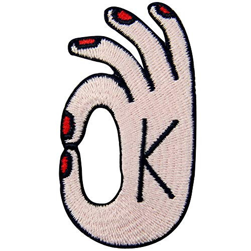 I am OK Hand Sign Patch Embroidered Badge Iron On Sew On Emblem