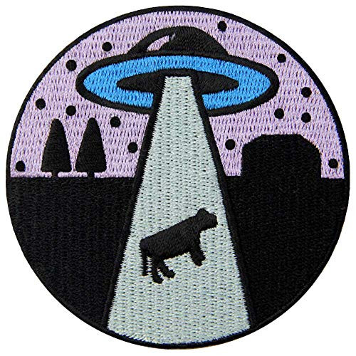 Get in Alien Love Cow Patch Embroidered Applique Badge Iron On Sew On Emblem