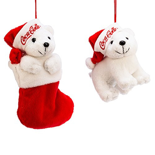 Kurt Adler Coca-Cola Bear Ornament Set of 2, 2 Piece