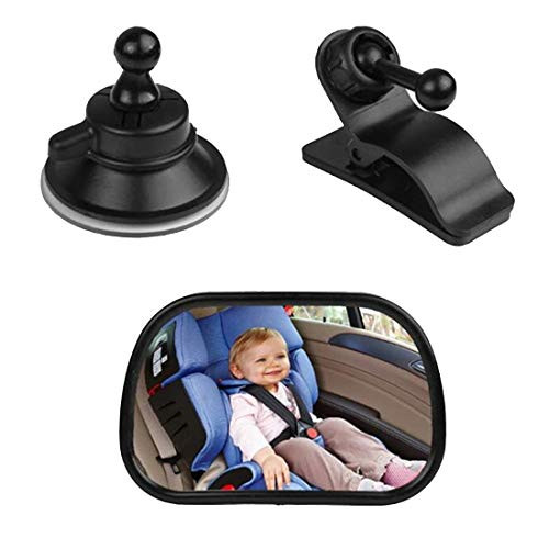 Baby Car Mirror?Safety Car Seat Mirror for Rear Facing Infant Wide Adjustable 360 Degree View?Shatterproof, Fully Assembled, Crash Tested