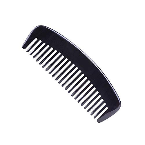 Exquisite Natural Ox Horn Hair Comb-Wide Tooth Detangling Comb-100% Handmade Premium Quality Anti-Static Buffalo Horn Comb Without Handle (Wide tooth)