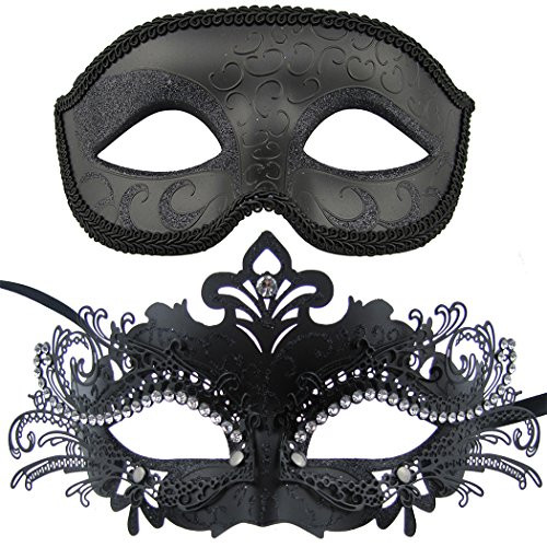 Couple Masquerade Metal Masks Venetian Halloween Costume Mask Mardi Gras Mask