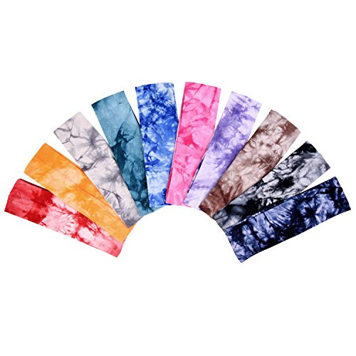 Tie Dye Headbands Cotton Stretch Headbands Elastic Yoga Hairband for Teens Girls Women Adults, Assorted Colors, 10 Pieces (Classic Colors) Tie Dye Headbands Cotton Stretch Headbands Elastic Yoga Hairband for Teens Girls Women Adults, Assorted Colors, 10 Pieces (Classic Colors)