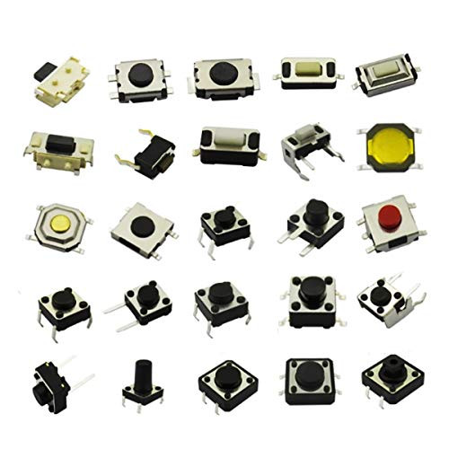 DaFuRui 250pcs 25 Values Tactile Push Button Switch Micro Momentary Tact Assortment Kit